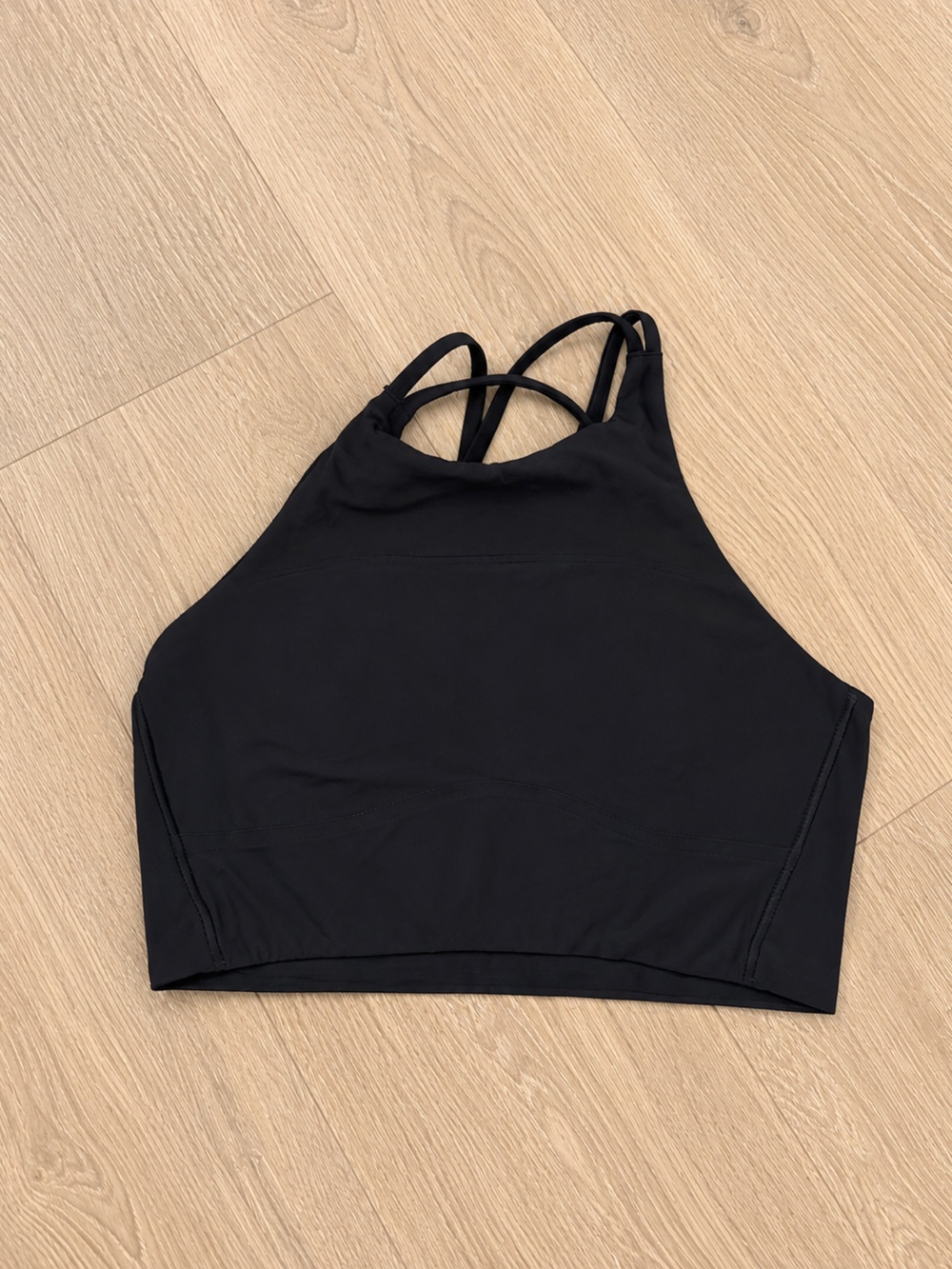Lululemon Like a Cloud Sports Bra, High Neck, Longline, Size 8, Black